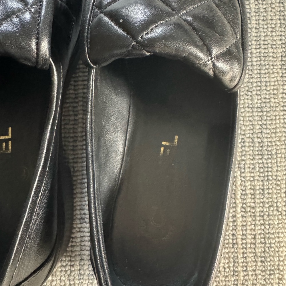 Authentic Chanel Quilted Black Loafers - Picture 8 of 11